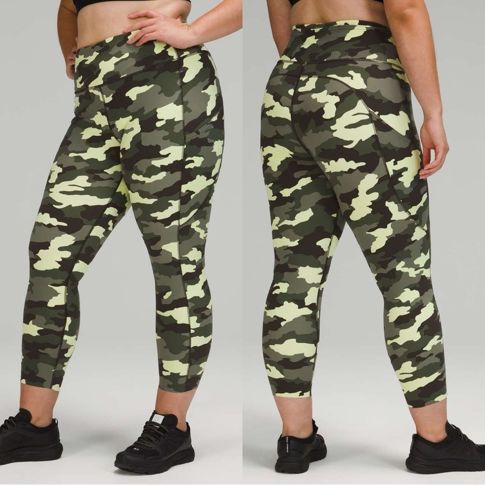 Lululemon Fast and Free Tight 25" Nulux Heritage 365 Camo Crispin Green Multi 6